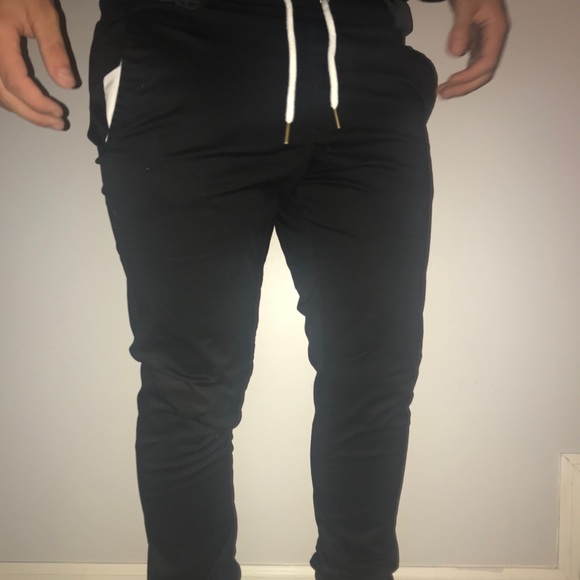 Black Slim fit Joggers canvas - Picture 1 of 3